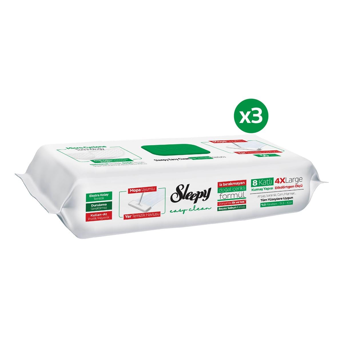 Sleepy Additivo per sapone bianco facile da pulire, compatibile con Mopa, 3 x 50 (150 fogli)