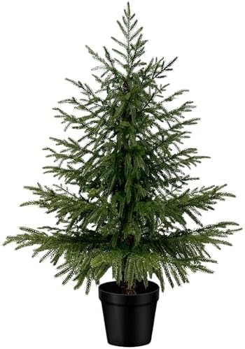 3FT Artificial Norfolk Pine Tree, Real Touch Faux Cedar Topiary i...