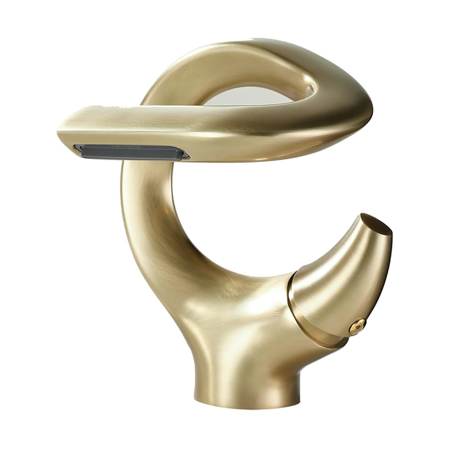 Mqfbnnp Brush Gold Basin Faucets Basin Faucet Brass Bathroom Waterfall Hot And Cold Water Mixer Tap Single Handle Chrome Black(Brush Gold)