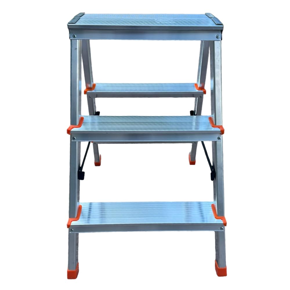 Taburete doméstico de aluminio con pies antideslizantes Tip Tap STEP-UP - 3 escalones