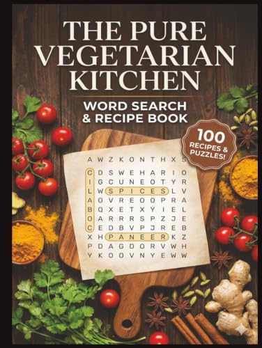 The Pure Vegetarian Kitchen: 100 Delicious Recipes & Word Search Puzzles: A Premium Two-in-One Cookbook and Activity Book for Adults image 2