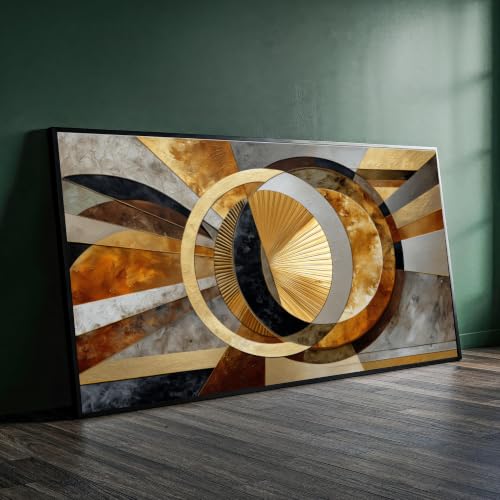 Tableau sur toile cercles géométriques abstraits grand format