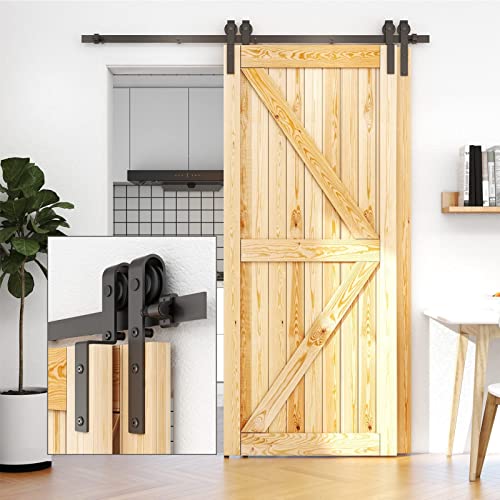 Kit de quincaillerie pour porte de grange coulissante pour gagner de la place sans travaux lourds