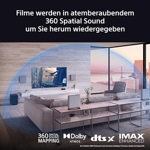 Sony BRAVIA Theatre Quad - Home Entertainment-System mit Vier kabellosen Lautsprechern, 360 Spatial Sound Mapping, Klangfeldoptimierung, 3-Wege-Lautsprecher, Dolby Atmos/DTS:X