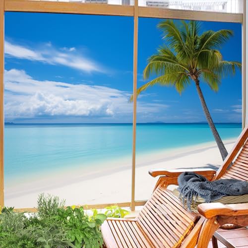 Vinilo adhesivo para ventana con diseño océano moderno 17.7x23.6 in x2 pcs miniatura 6