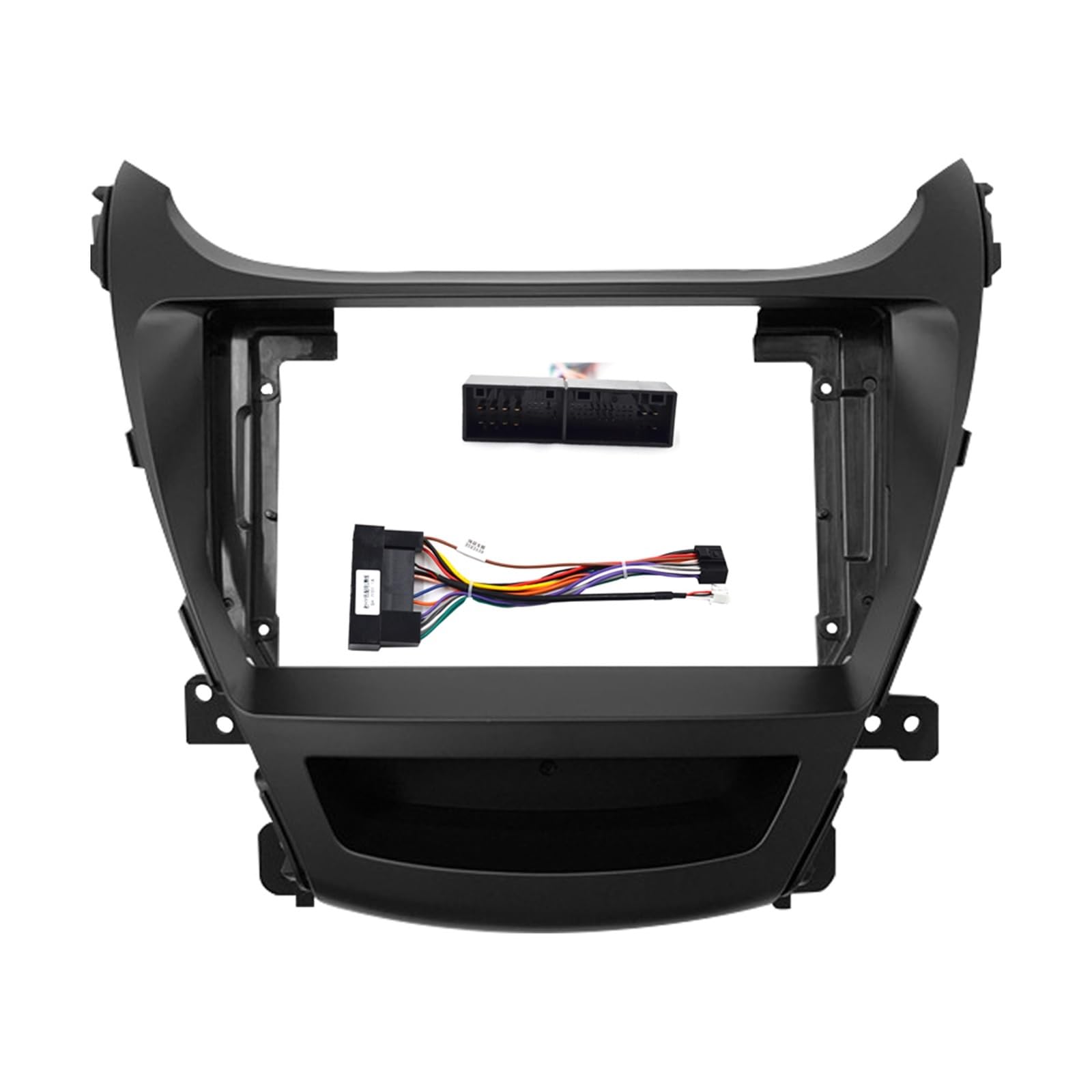 JKELPV Car Radio Frame Kit Fit For HYUNDAI Elantra 2012-2018 Double Din DVD Fascias Frame 9 Inch Car Fascia Trim Kit Audio Fitting Adaptor Radio adapter(Frame-2014-cord)