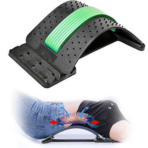 SUNXZZ Back Stretcher for Pain Relief, Sciatica Pain Relief, 4 Adjustable Settings Lower Back Stretcher for Lower Back Pain (Green)