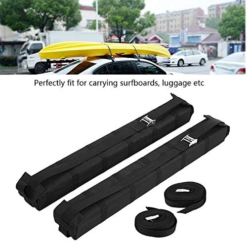Car Roof Luggage Bar, Universal Car Roof Rack Heavy Duty Waterproof Soft Easy Car Roof Luggage Cargo Canoe Ladder Surfboard Storage Rack Max Load 99.8 kg/220 pounds