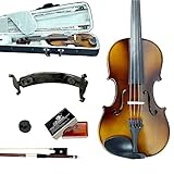Sky Guarantee Sound 4/4 Size Student Beginner Violin Fiddle Outfit Natural Solid Maple Back Spruce Top with Case, Shoulder Rest, 2 Bows, Rosin and Mute