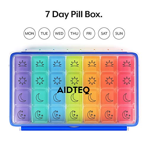 Aidteq Premium pillendoos organisator 7 dagen 4 keer per dag AM PM reisspillendispenser voor pillen, medicijnen en… - Image 3
