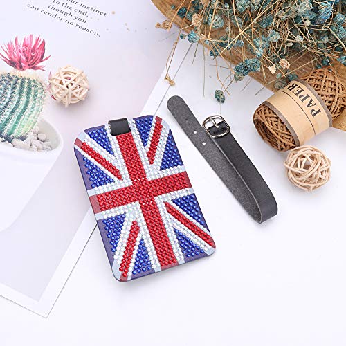 Etiquetas de bagagem para presentear com a bandeira de pintura de diamante em forma especial DIY par