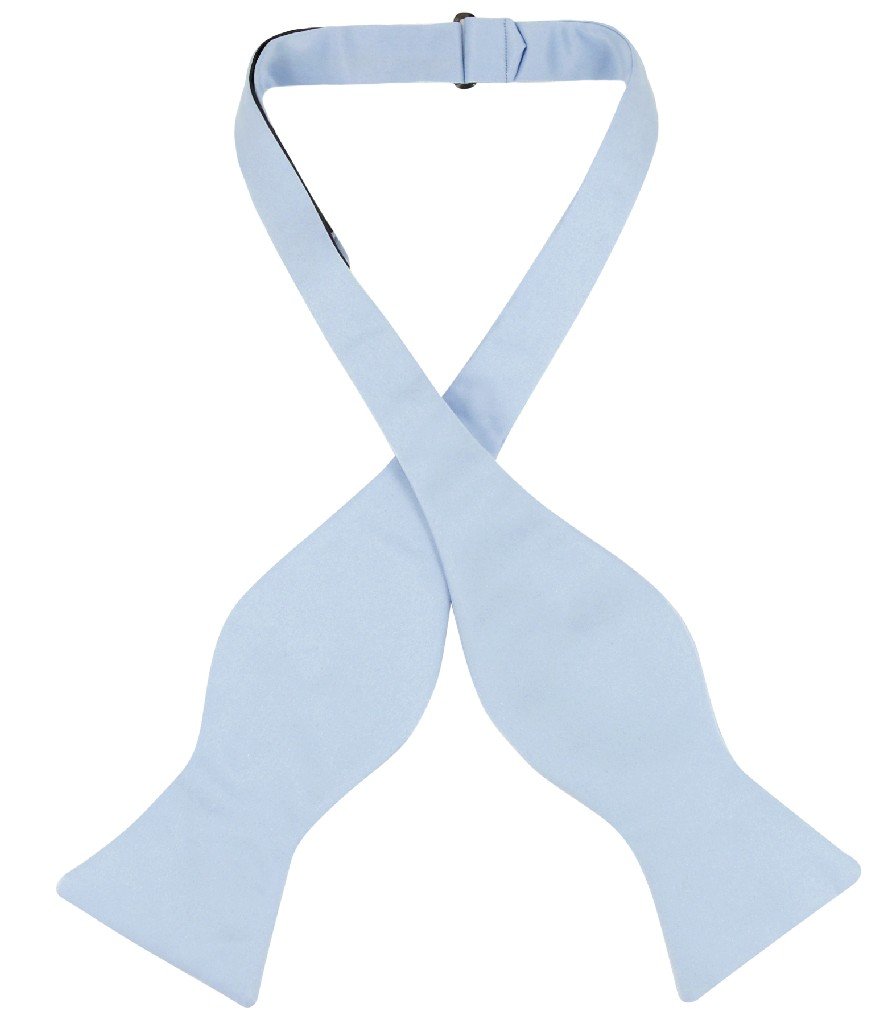 Vesuvio Napoli SELF TIE Bow Tie Solid BABY BLUE Color Men's BowTie