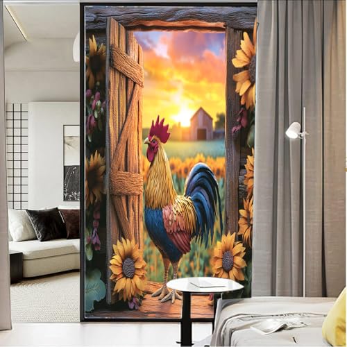 Película Decorativa de Vidrio para Ventana Rooster 17.7 x 23.6 in miniatura 3