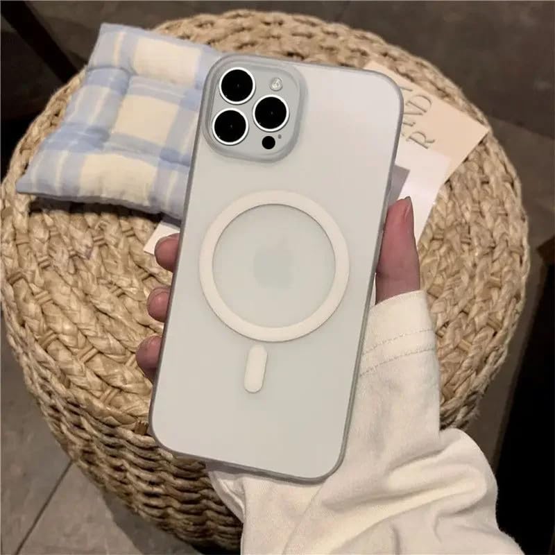 Image of ZR005 Back Case Cover Compatible for iPhone Xs Max | Ultra-Thin Matte | Magnetic | Wireless Charging Clear Case |Camera Protection (PC | White)