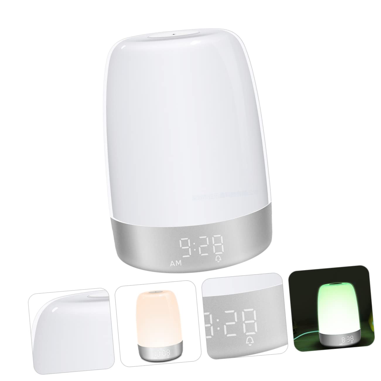 PRETYZOOM Réveil Lampe de Chevet LED Tactile Blanc Minuterie