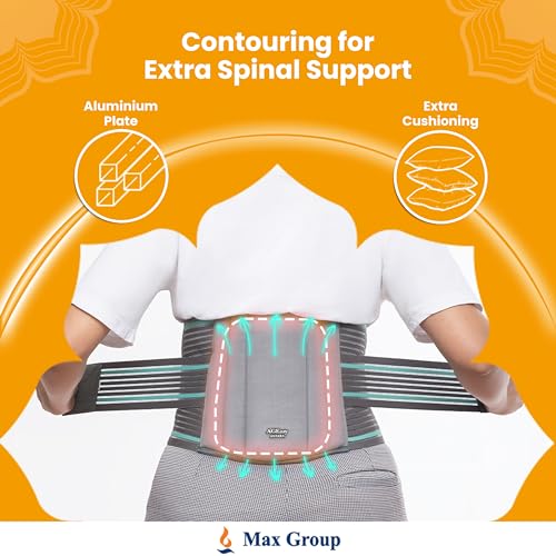 Image of AGEasy (Max Group Cotton Comfort LS Back Support Belt For Back Pain Relief | Additional Gel Padding To Prevent Heat Loss | Back Belt For Back Pain | Waist Belt For Men & Women (Large, 34-38 Inches)