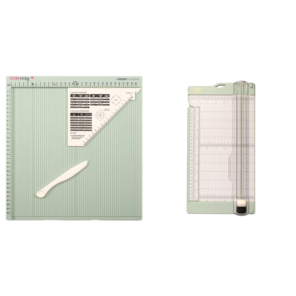 Vaessen Creative Score Easy Großes Mehrzweck Falzbrett Cm Minze & Papierschneider Mit Falzbrett 15x30,5cm Minze