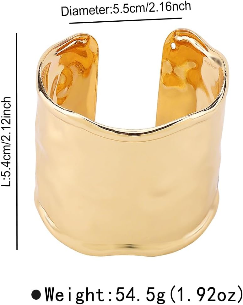 Gold Cuff Bracelets for Women Trendy Chunky Gold Bracelet Arm Cuffs Jewelry Vintage Bangles Adjustable Thick Gold Bracelet - Image 5