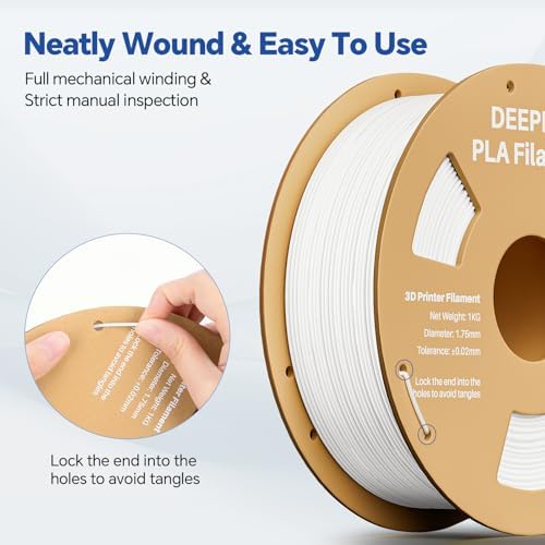 DEEPLEE Black PLA Filament 1.75mm 4KG, Neatly Wound PLA Black 3D Printer Filament, Dimensional Accuracy +/- 0.02mm, 1kg Cardboard Spool (2.2lbs) 3D Printer Filament, Compatible with Most 3D Printers - View 6