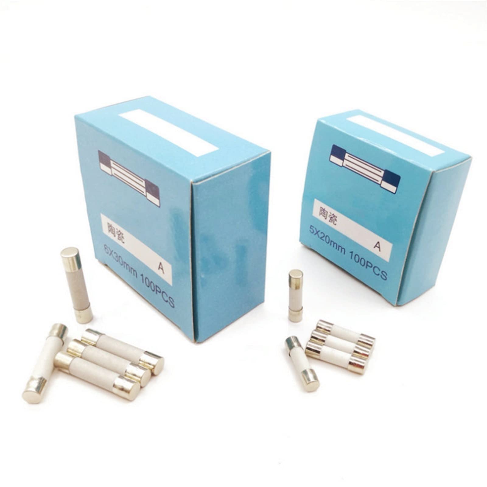100 sztuk, 5 x 20/6 x 30 mm, 250 V, 0,5/1/2/3/4/5/6/8/10/15/20/25/30 A, ochronne obwody elektryczne (kolor: 5 x 20, rozmiar: 15A) (Kolor: 6x30, rozmiar: 00 .5A )