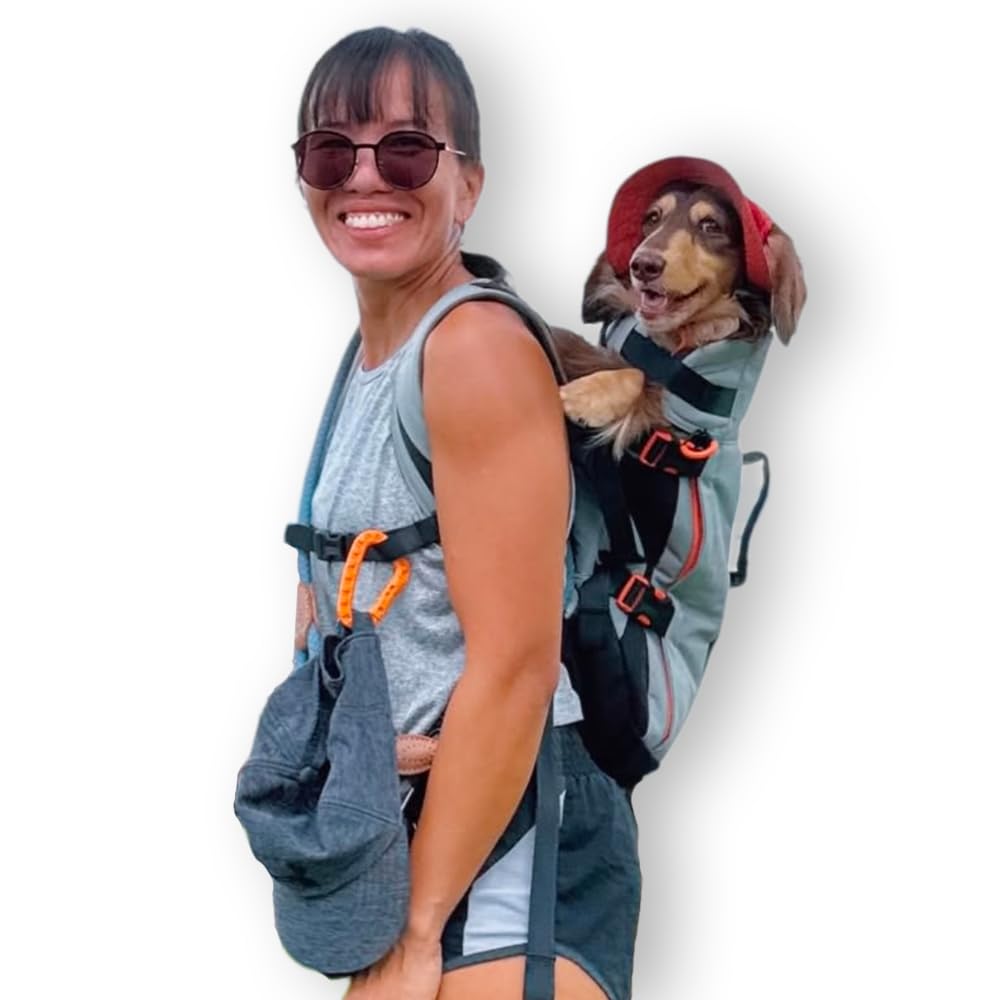 Maxine One Medium Dog Carrier by Little Chonk | Dog Backpack Carrier for Medium Sized Breeds | Adjustable Front Facing Pet Carrier for Travel | Dog Hiking Backpack (Chonkcrete Gray)