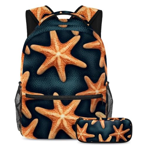 Cartable enfant étoile de mer grand sac école fille garçon et sa trousse