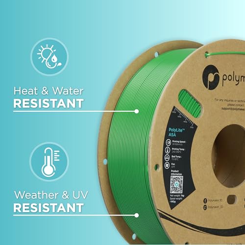 Image of Polymaker ASA Filament 1.75mm Galaxy Green, 1kg ASA 3D Printing Filament, Heat & Weather Resistant - ASA 3D Printer Filament Perfect for Printing Outdoor Functional Parts