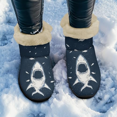 Micoklinlin Snow Boots for Women Men Personalised Lightweight Winter House Shoes Warm Plush Anke Boots Walking Boots3