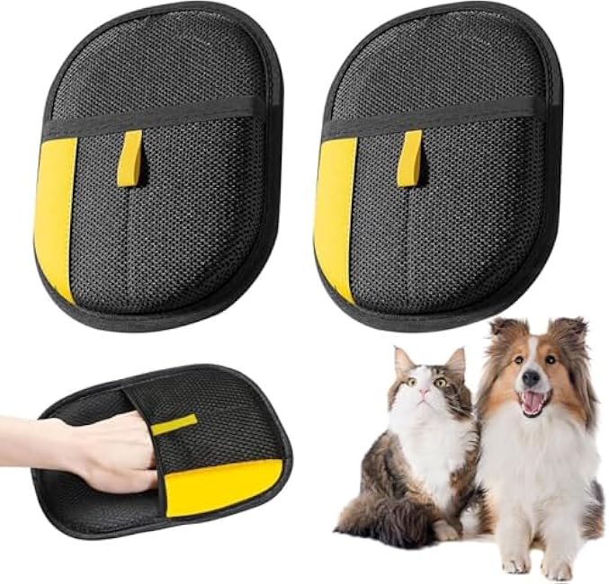 Pet Hair Remover Glove for Cats & Dogs, Electrostatic Pet Hair Removal Gloves, 2PC Upgrade Reusable Pet Hair Remover Glove, for Furniture, Carpet, Car Seat, Pet Grooming-u7VjD1sC