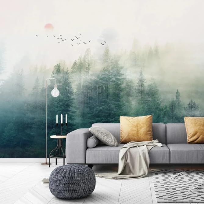 Papier peint panoramique forêt 3D salon chambre déco murale 200x140
