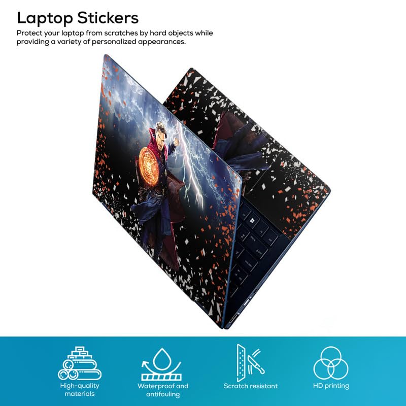 Image of Galaxsia DR. Strange Full Vinyl Laptop Skin /Sticker /Cover for 15 to 15.6 Inches Laptops Laminated-Removable-HD Quality Compatible for Hp-Dell-Sony-Lenovo-Asus etc.(15x10 Inches)