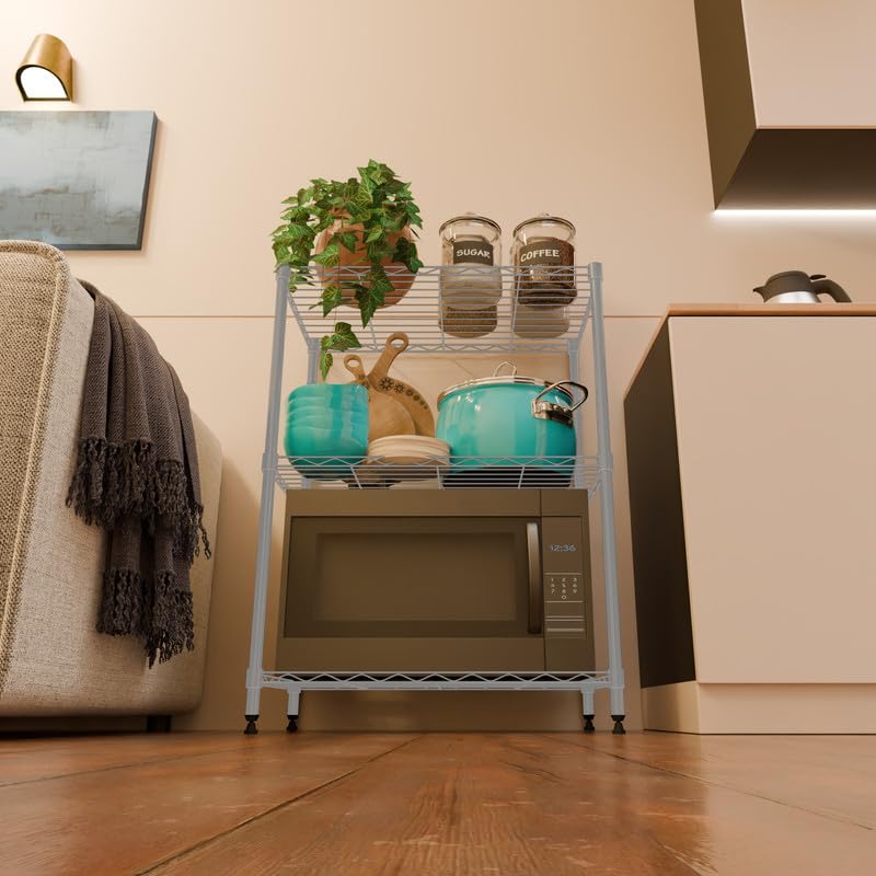 Image of 3-Shelves Heavy Duty Steel Storage Rack | Multipurpose Shelving Unit for Kitchen, Home & Utility