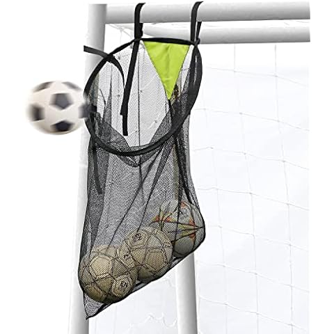 Chuanke Soccer Target Goal Attach goalposts and Crossbar Top Bins Shopting Training 2 Pack Foldable (Black) Cover