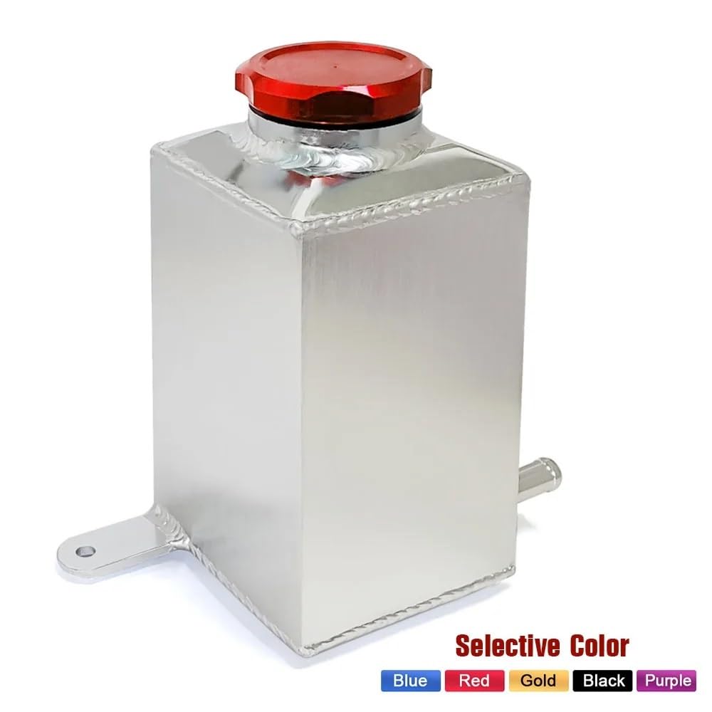 zbiornik płynu chłodzącego 1L kwadratowy zbiornik do pobierania oleju samochodowego aluminiowy silnik samochodowy zestaw odpowietrzający i akcesoria(PURPLE)