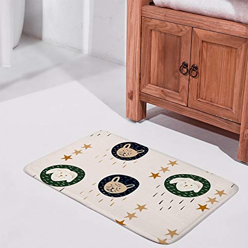 Tapis de bain microfibres lavable en machine antidérapant visage de chien