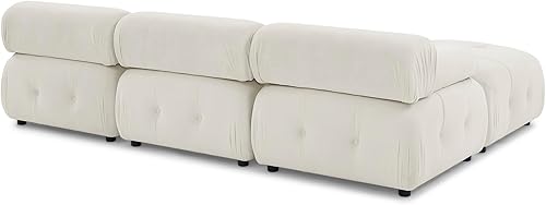 Miniatura 5 de FANYE Botón de terciopelo beige acolchonado, 93"