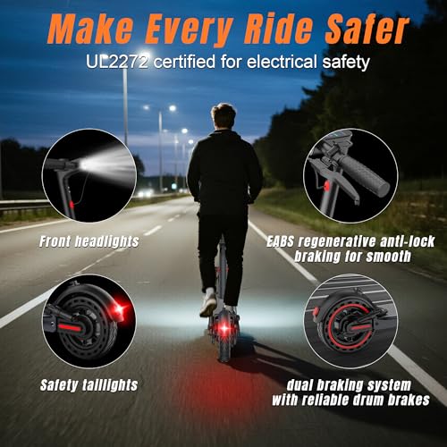 Adults Electric Scooter Dual Suspension, 8.5″/10″ Solid