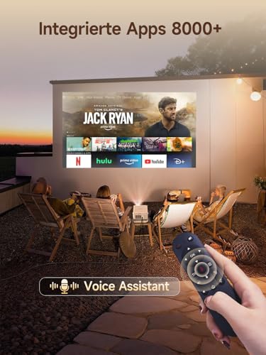【Android 14 & 800 ANSI】 Magcubic Mini Beamer 4K 8K Unterstützt, Smart Projektor Native 1080P mit WiFi 6, BT 5.4, Autofokus, Automatische Trapezkorrektur,180° Dreh,15W Lautsprecher, Projector HY450Max