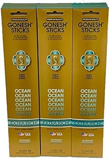 Gonesh Incense Sticks Extra Rich Collection: Ocean 12 Pack (20 Sticks/Pack)