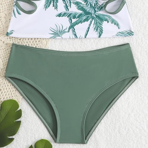 IWIHMIV Girls Bathing Suit Tank Top Bikini Set Kids Two Piece Cutout Tankini Swimsuits Toddler Girl Print Swimwear4