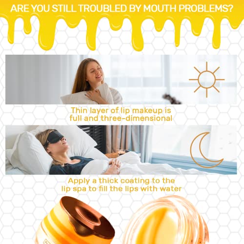 Bee Balm Lip Balm Honey Pot - Fade Lip Lines Bee Balm Lip Balm - Propolis Moisturizing Honey Lip Mask Lip - Lip Sleep Mask Reduces Lip Lines - Prevention Dry And Cracked Lip Scrubs Exfoliator(2 Pcs) #TOP4