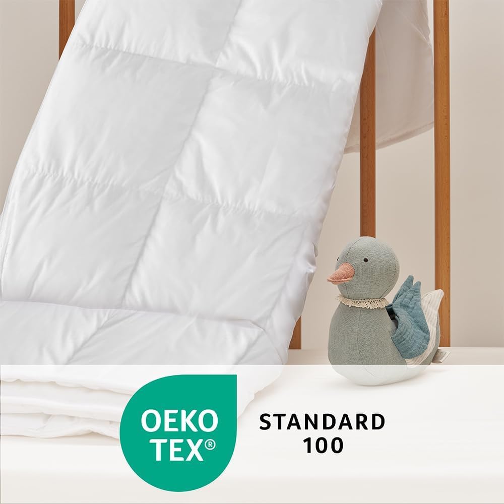 DECASATEXTIL Couette Bébé en Coton 100% - 400 GSM - Certifiée Oeko-TEX - Dimensions 100x130 cm, Idéale pour Lits Enfant et Bébé 60x120 - Antiacariens et Douce