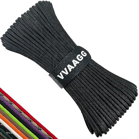 VVAAGG 550 Paracord 100FT, Strong Heavy-Duty Camping Rope, Tactical Parachute Cord, Outdoor Gear Tent Rope 4mm Cover