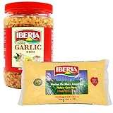 Iberia Chopped Garlic In Water, 32 oz + Iberia Fine Corn Meal Pre Cooked 4lb