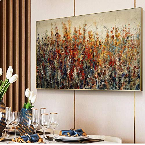 Peinture murale art abstrait coloré KEBIA déco salon urbain chic 60x80cm