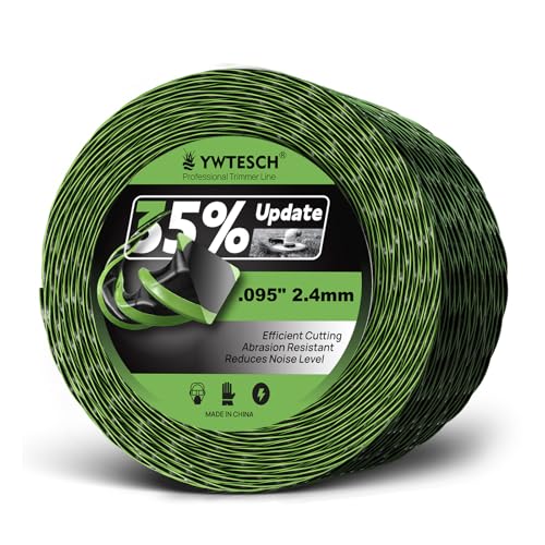 YWTESCH Fil de débroussailleuse (AL2470B), 0,095 x 0,7 kg Premium Twist Eater String, ligne de rechange pour EGO et s'adapte à la plupart des autres modèles...