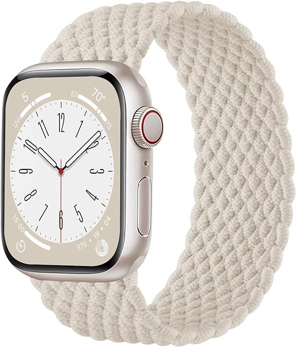 iTronix Solo Loop Braided Watch Strap Compatible with Apple Watch Band 49mm 45mm 44mm 42mm, Men Women, Stretchy Nylon Solace Sport Elastic Strap for iWatch Series Ultra/9/8/7/SE/6/5/4/3/2/1 (White) (B0D7RRZ95X) Amazon Price History, Amazon Price Tracker