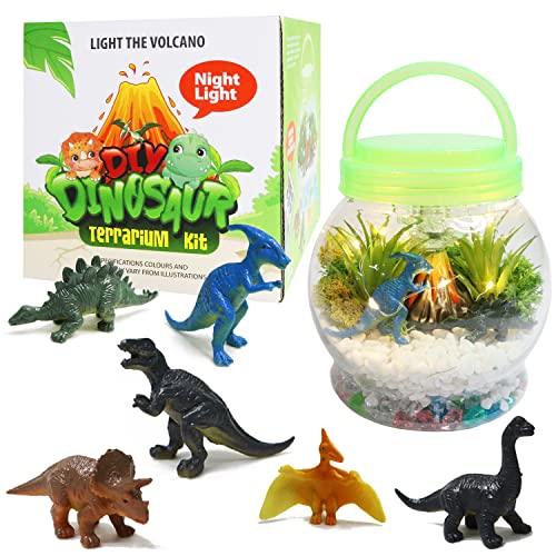 DIY Dinosaurio Luz Nocturna, Kids Dinosaurio Juego de Terrario Juguetes para 3 4 5 6 7 8+ años de Edad con Control Remoto y Artesanía Hecha a Mano, Festival y Regalos de Cumpleaños para Niños y Niñas Cover