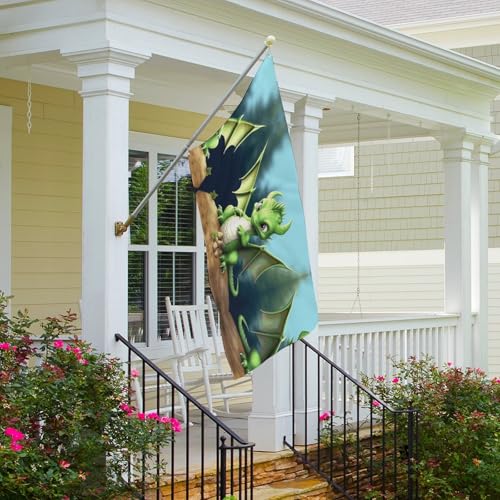 Drapeau dragon mignon double face, drapeau de cour imperméable pour célébration