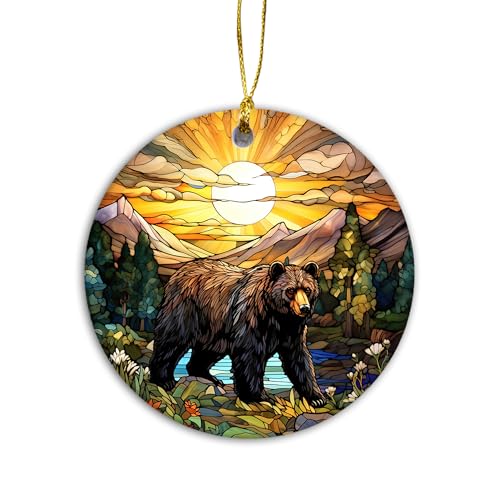 Sunny Bear Christmas Ornament 2024 | Stained Glass Bear, Lovers' ...